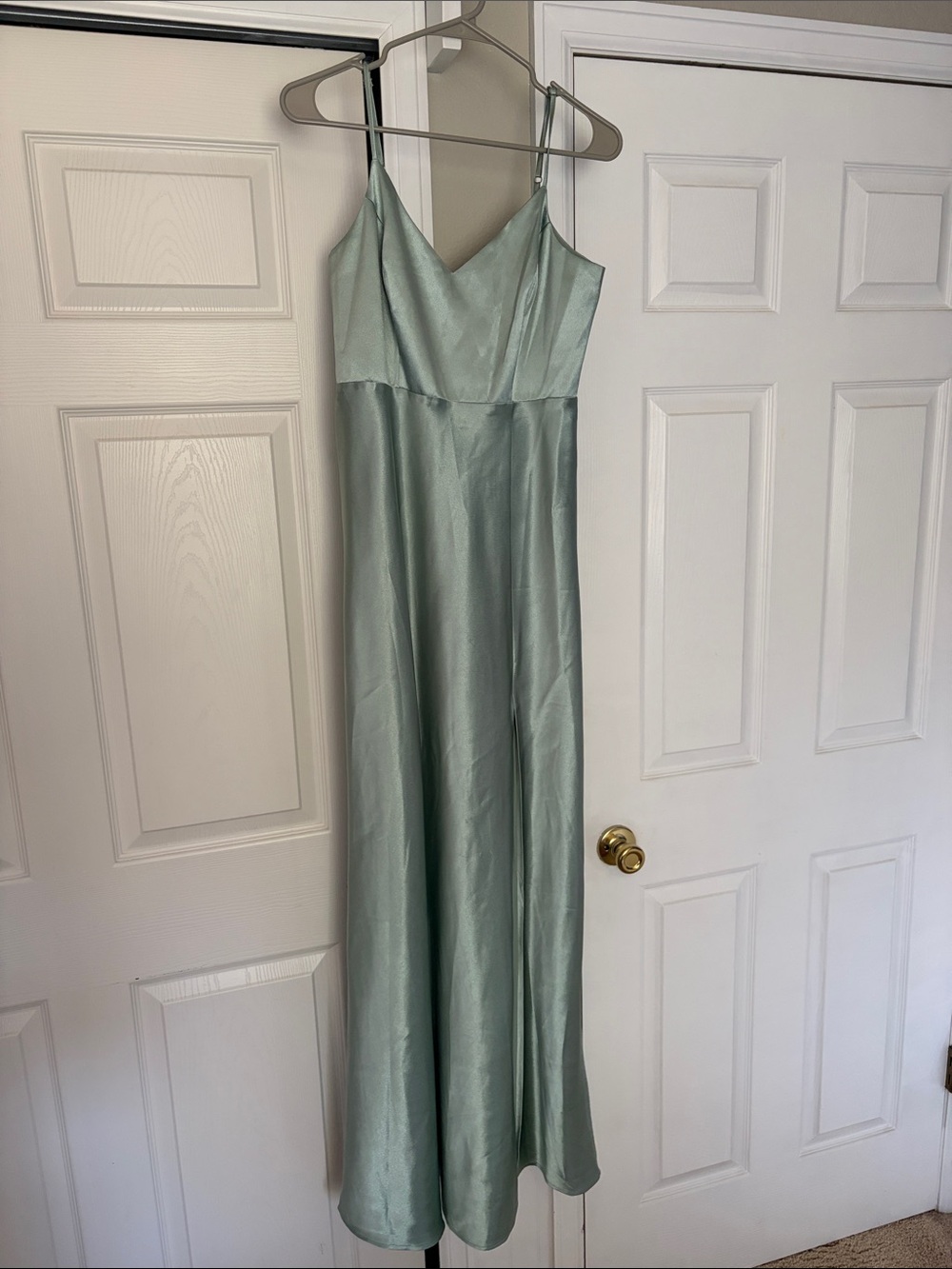 Birdy Grey Satin Maxi Dress in Sage